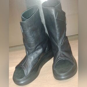 Adrenaline Handmade Leather Peep-toe Platform Wrap Boots EU 40